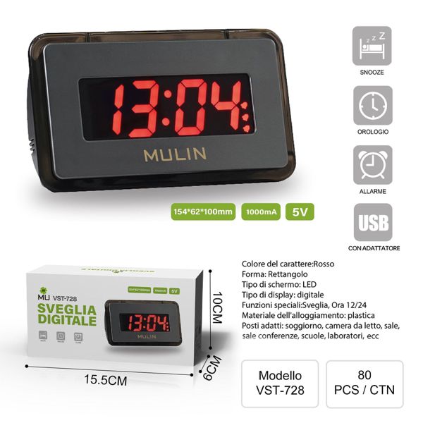 VST-728 MU SVEGLIA DIGITALE USB