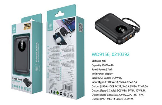 POWER BANK CON DISPLAYYACOLLADOR37WH 10000MAH