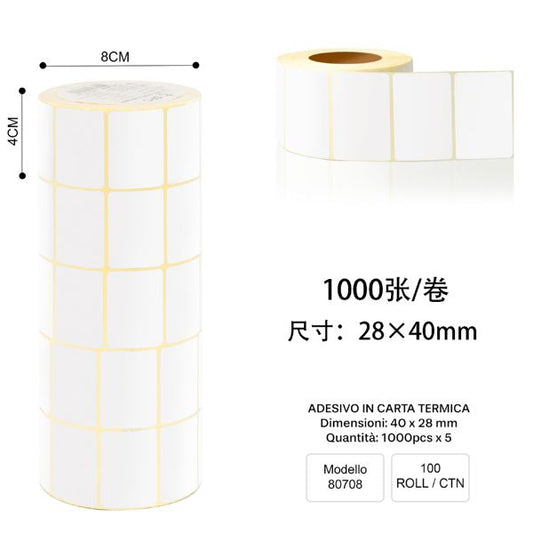 CARTA ADESIVE MISURA:18*40MM 1000/PZ