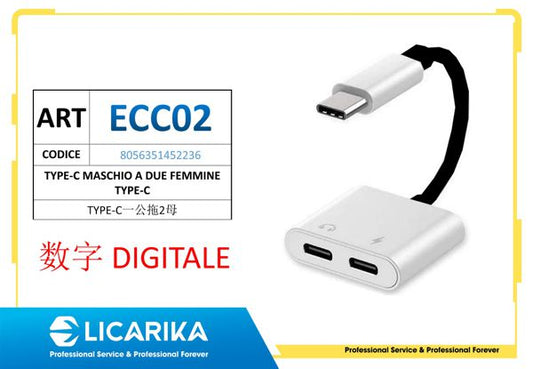 TYPE-C MASCHIO A DUE FEMMINE TPYE-C