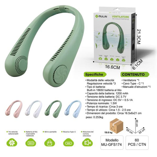 MU- GFS174 VENTILATORE DA COLLO PERTATILE