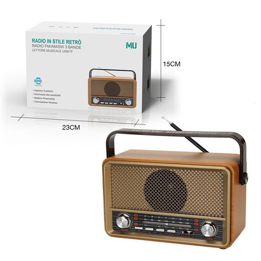 HR-511BT RADIO INSTILE RETRO LETTORE MUSICALE USB/TF