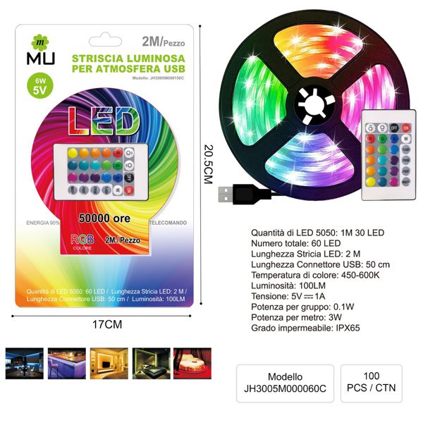 MU 5V 2M RGB STRISCIA