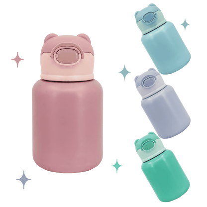 Borraccia Termica Thermos per Bambini in Acciaio Inox 500ML con Cannuccia e Tracolla