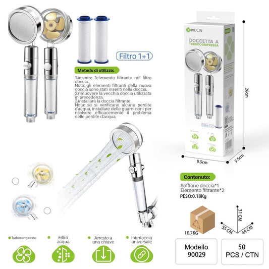 360" SOFFIONE DOCCIA CON FILTRO