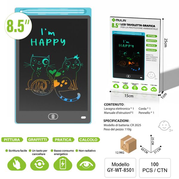 8.5IN LCD TAVOLETTA GRAFICA ER LA PROTEZIONE AMBIENTALE BLU