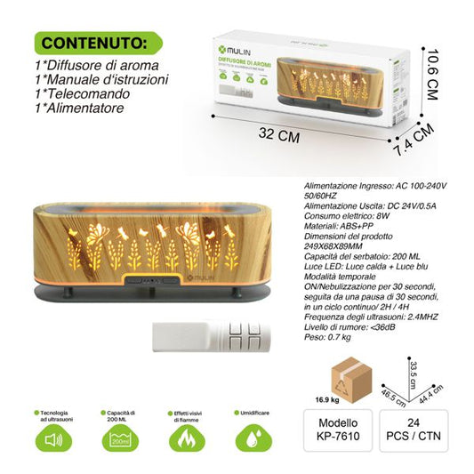 MU KP-7610 DIFFUSORE DI AROMI (EFFTTO DI ILLUMINAZIONE RGB)