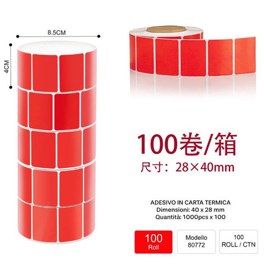 CARTA ADESIVE MISURA:28*40MM 100/ROLL