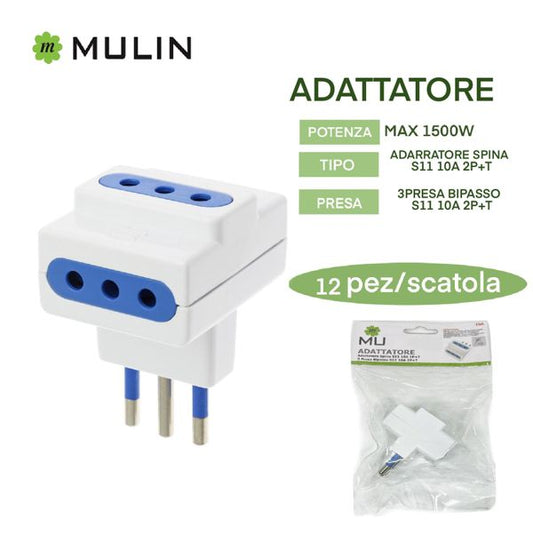 ADATTATORE 10A 3PRESE