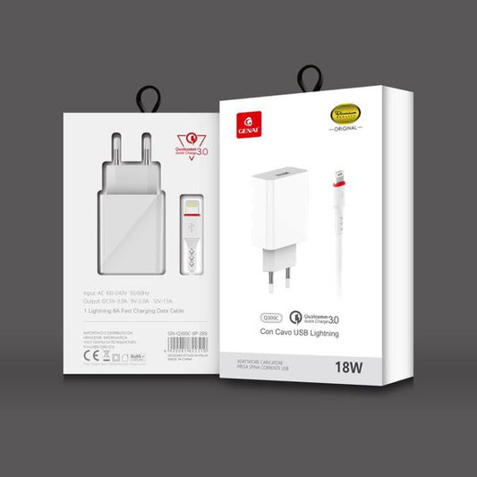 GENAI GN-Q300C-8F18WIPHONE CARICATORE USB RAPIDA 3.0+CAVO