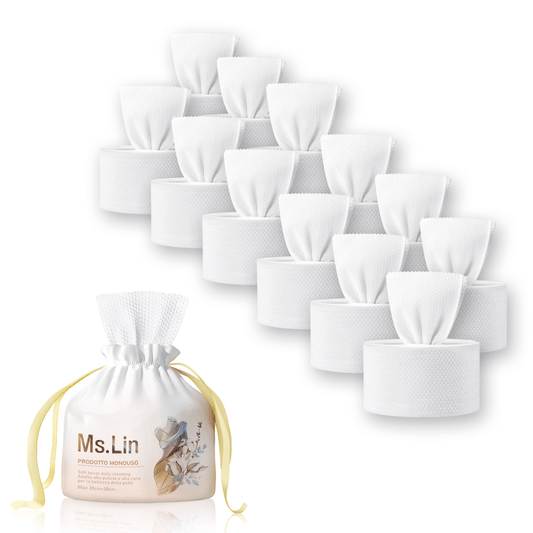 12 Packs Disposable Cloth Towels, Pure Cotton Dry Wipes | 80Pcs