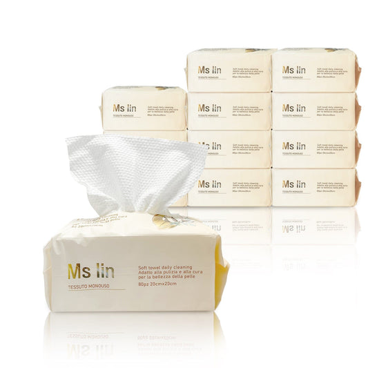 12 Packs Disposable Cloth Towels, Pure Cotton Dry Wipes, Multi-Purpose Cotton Towels for Skin Care | 80Pcs Discount