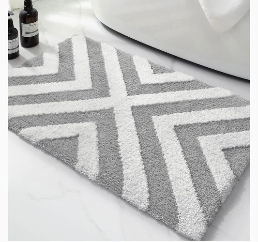 Non-Slip Soft Bath Mat，Light Gray